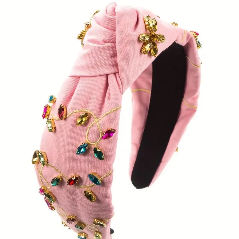Pink Christmas Lights Rhinestone Headband